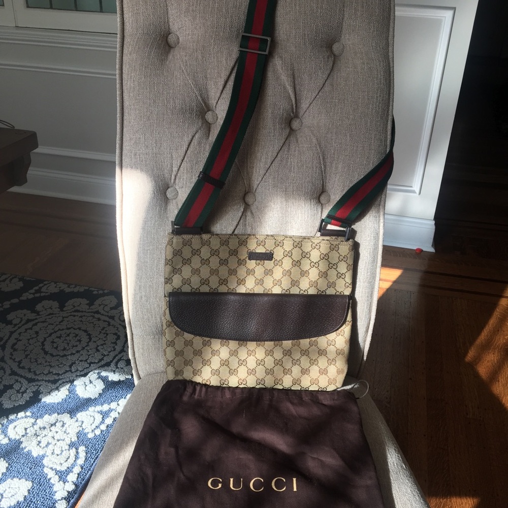 Gucci Beige and Brown Crossbody Bag
